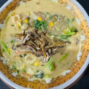 Kapurung Ikan Teri Terong Bakar