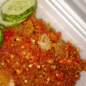 Ayam Geprek Sambal Bawang + Nasi