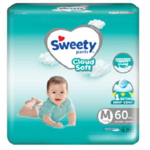 Sweety Cloud Soft Silver Pants ukuran M 60pcs