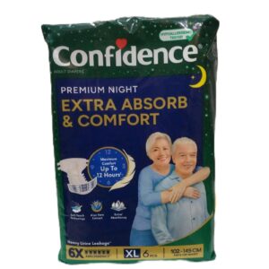 popok dewasa Confidence Premium Night tipe perekat ukuran XL isi 6pcs