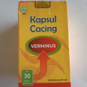 Verminus Kapsul Cacing, berisi ekstrak cacing tanah (Lumbricus rubellus) isi 30 Kapsul