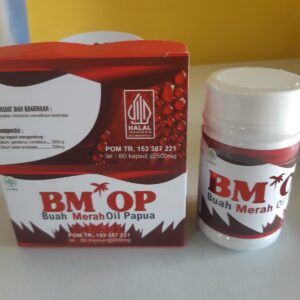 Buah Merah Oil Papua, suplemen herbal yang mengandung ekstrak minyak buah merah (Pandanus conoideus).